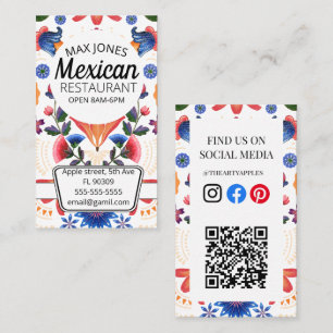 Mexican food fruit deli market fold craft floral business card