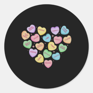 Mexican Food Heart Conversation Nachos Tacos Valen Classic Round Sticker