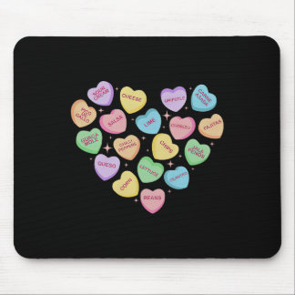 Mexican Food Heart Conversation Nachos Tacos Valen Mouse Pad