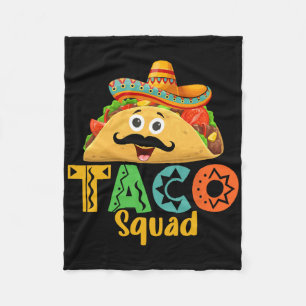 Mexican Food Lover Cinco De Mayo Taco Squad Fleece Blanket