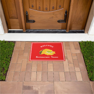 Mexican food restaurant welcome tacos Personalised Doormat