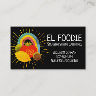 mexican food southwest chef catering business card