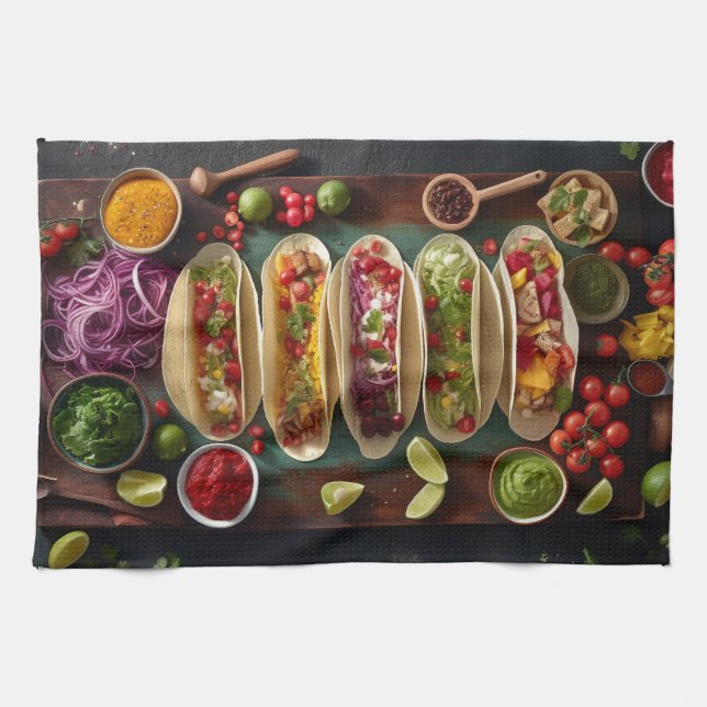 Mexican Food Tea Towel (Horizontal)