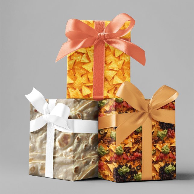 Mexican Food Tortilla Chips Nachos Wrapping Paper Sheet (Creator Uploaded)
