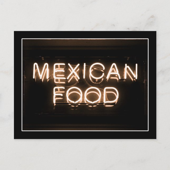 MEXICAN FOOD -Yellow Neon Sign Postcard (Front)