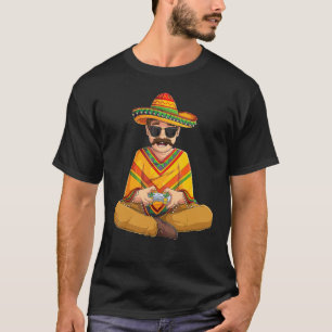 Mexican Gamer Cinco De Mayo Serape Poncho Video Ga T-Shirt
