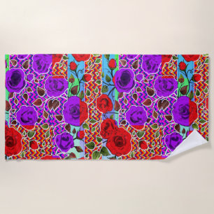 Mexican Garden Party Nouveau Floral Beach Towel