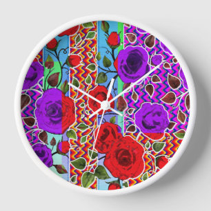 Mexican Garden Party Nouveau Floral Clock