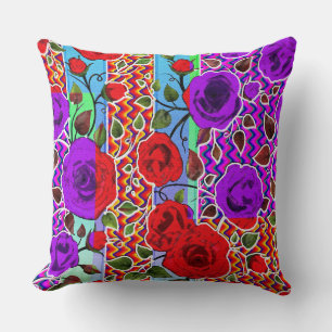 Mexican Garden Party Nouveau Floral  Cushion