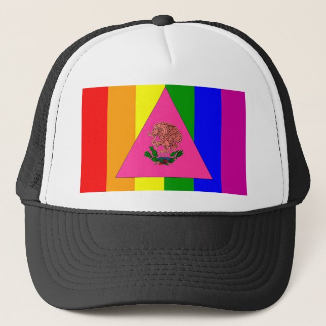 Mexican Gay Pride Flag Trucker Hat (Front)