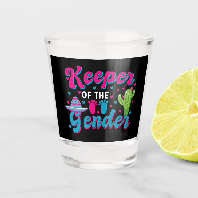 Mexican Gender Reveal Cinco de Mayo Baby Shower  Shot Glass (Front)