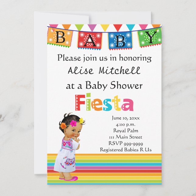 Mexican Girl Baby Shower Invitation (Front)