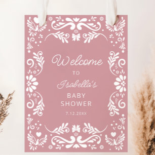 Mexican Girl Baby Shower Welcome Poster