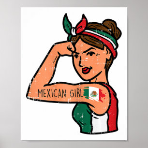 Mexican Girl Mujer Rosie Riveter Cinco De Mayo Fie Poster