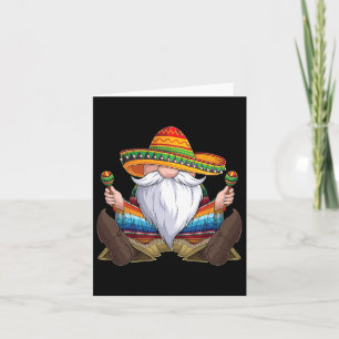 Mexican Gnome Cinco De Mayo Serape Poncho Men Wome Card