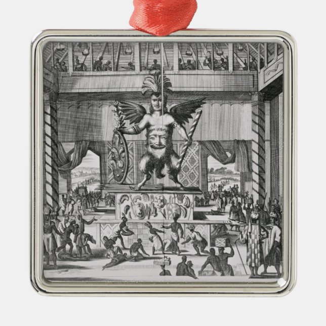 Mexican God Huitzilopochtli Metal Tree Decoration (Front)