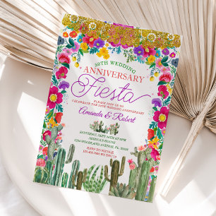 Mexican Gol 60th Wedding Anniversary Fiesta Invitation