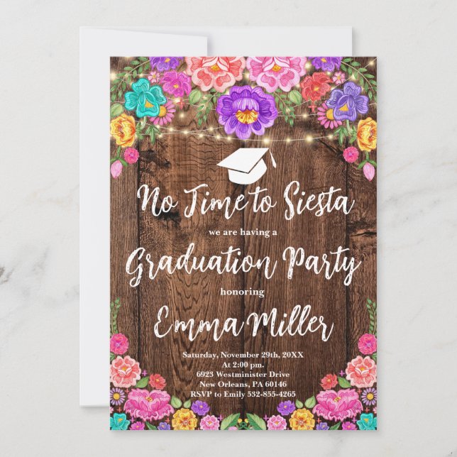 Mexican Graduation Fiesta Party Invitation (Front)