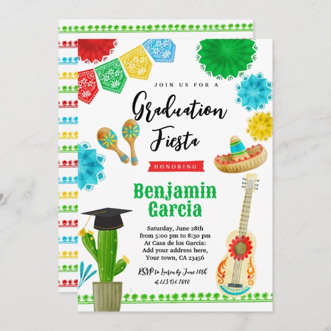 Mexican Graduation Party Invite (Front/Back)