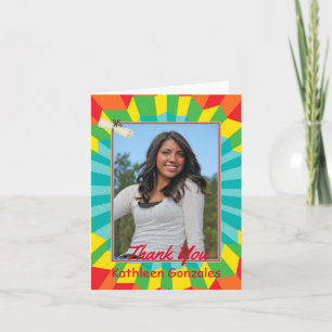 Mexican Graduation Thank You Card with Vibrant Col