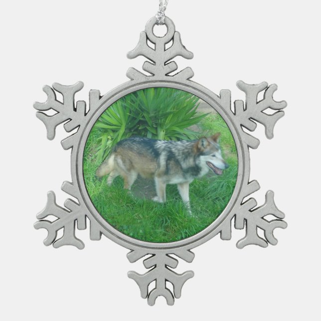 Mexican Grey Wolf #1 Snowflake Ornament (Front)