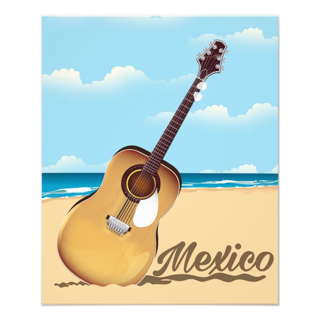 Mexican Guitar Beach travel poster (Front)