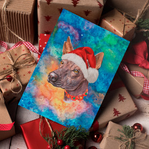 Mexican Hairless Breed Dog Christmas Holiday Postcard