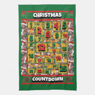 Mexican Hairless Countdown Christmas Advent Dog Tea Towel