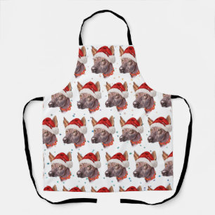 Mexican Hairless Dog Breed Christmas Stars Apron