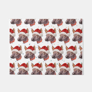 Mexican Hairless Dog Breed Christmas Stars Doormat