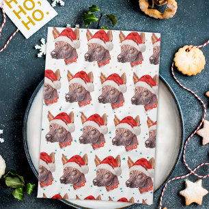 Mexican Hairless Dog Breed Christmas Stars Tea Towel