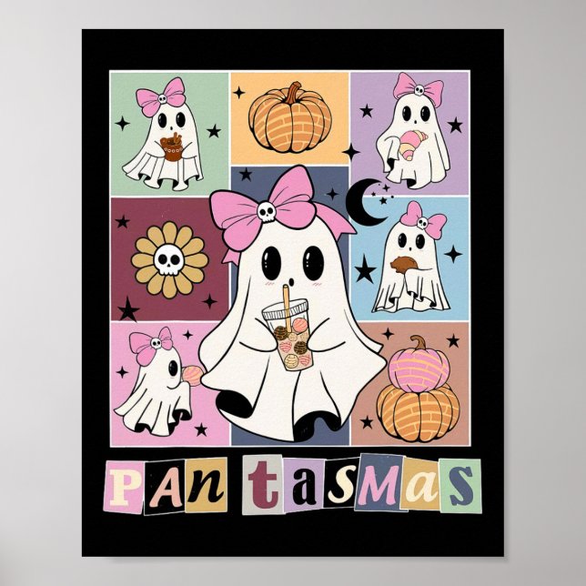 Mexican Halloween Ghost Spooky Conchas Cute  Poster (Front)