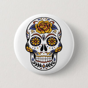 Mexican Halloween Mask Pin Button
