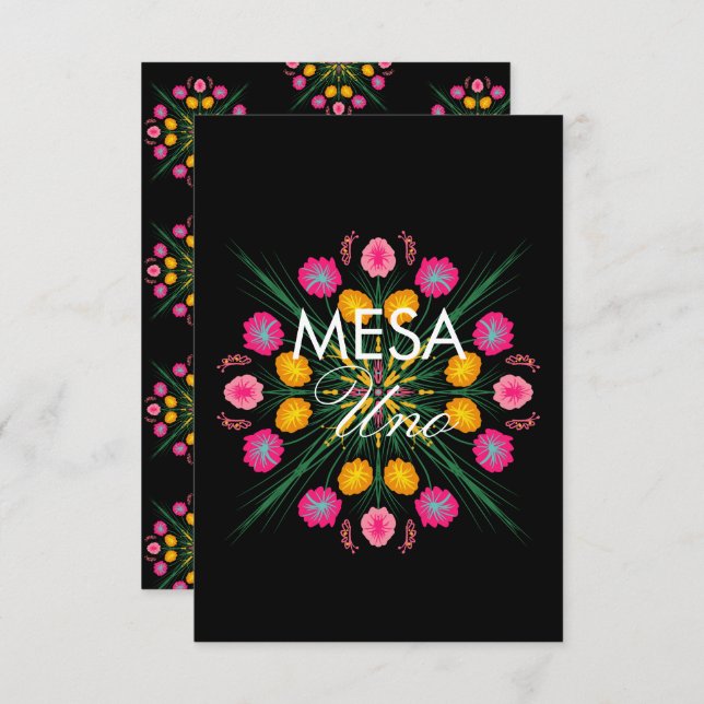 Mexican Hand Drawn Floral Spanish Table Numbers (Front/Back)