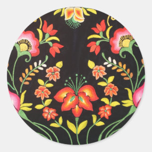 Mexican Hand Embroidery Flowers Envelope 20 Seals