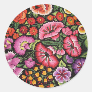 Mexican Hand Embroidery Flowers Envelope 20 Seals