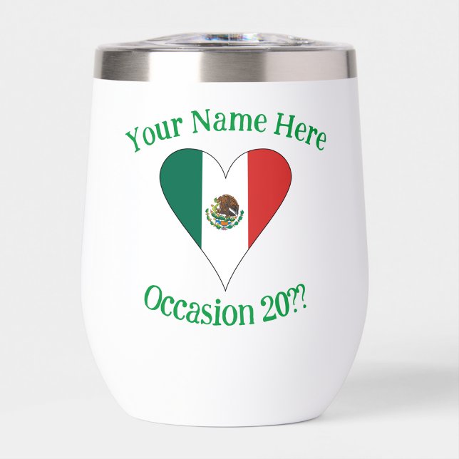 Mexican Heart Flag Green Personalised Text  (Creator Uploaded)
