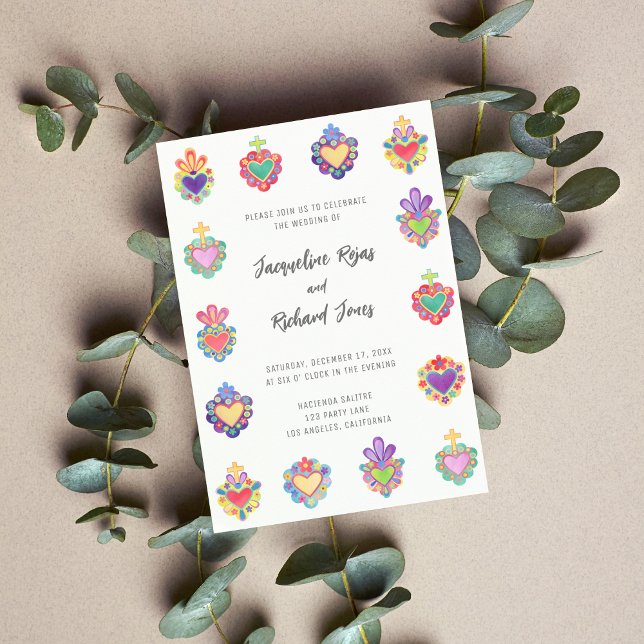 Mexican heart wedding invitation (Creator Uploaded)