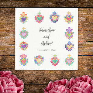 Mexican heart wedding invitation napkin