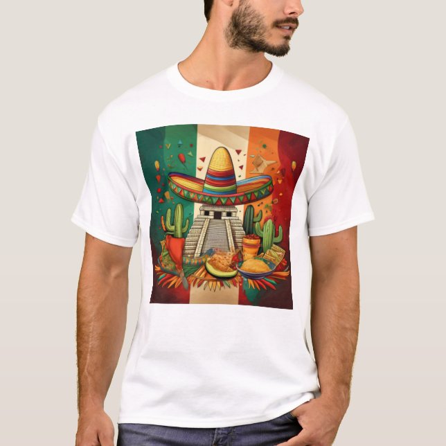 Mexican Heritage and Fiesta Artwork T-Shirt (Front)