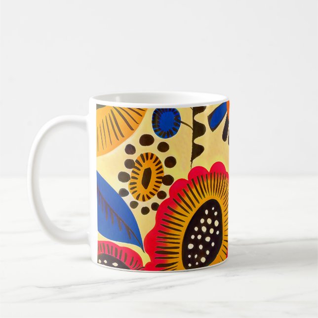 Mexican Heritage Floral Print Coffee Mug (Left)
