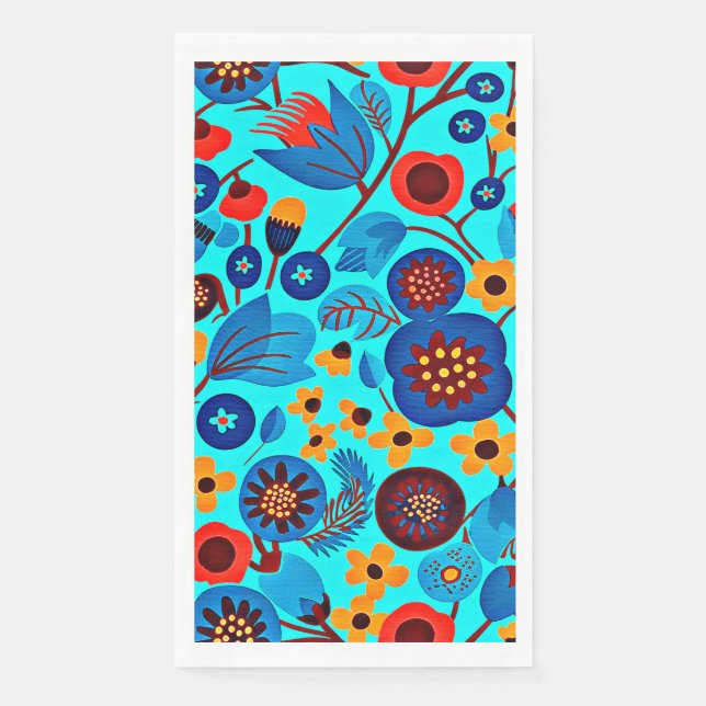 Mexican Heritage Floral Print Napkin (Front)