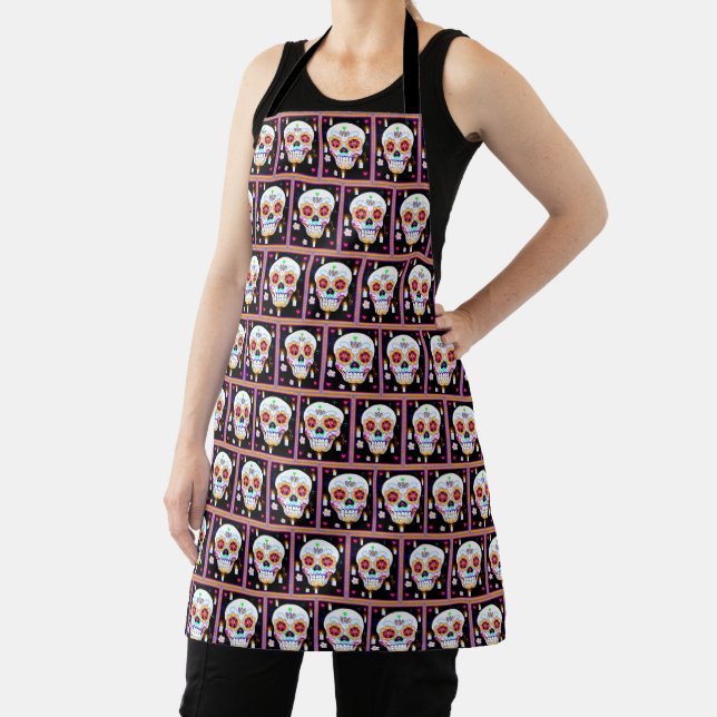 Mexican Holiday Day Of The Dead Sugar Skull   Apron (Insitu)