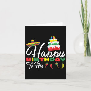 Mexican Holliday Sombrero Cute Cake Happy Birthday Card