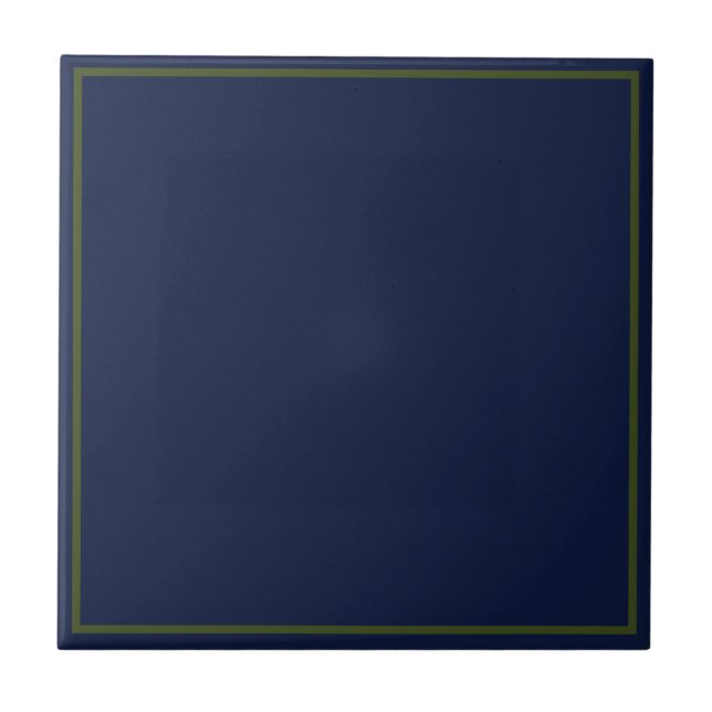 Mexican Huichol style blue uniform ceramic tile  (Front)