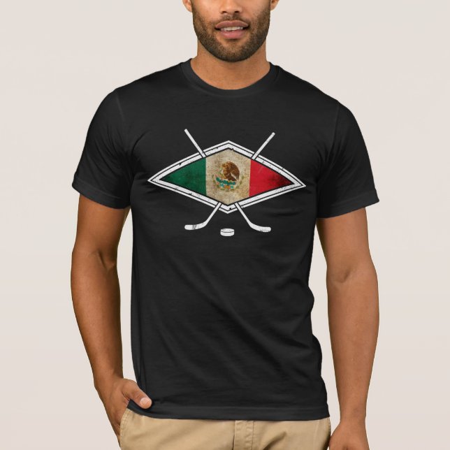 Mexican Ice Hockey Flag T-Shirt (Front)