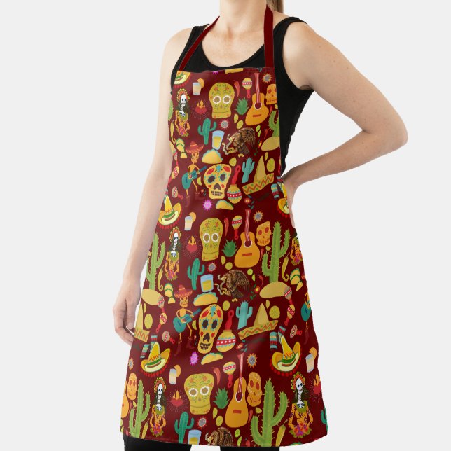 Mexican Icons Pattern Apron (Insitu)