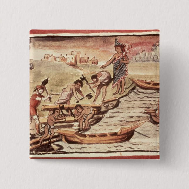 Mexican Indian boatbuilders 15 Cm Square Badge (Front)