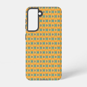 Mexican inspired pattern in yellow and blue samsung galaxy case
