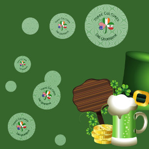 Mexican Irish American Shamrock Flag Confetti